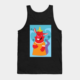 Red Wild Pig in Character Tank Top